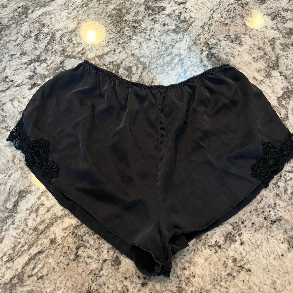 Black silk shorts